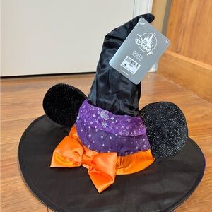 Disney Kids Witch Hat with Ears - Black, Purple, and Orange